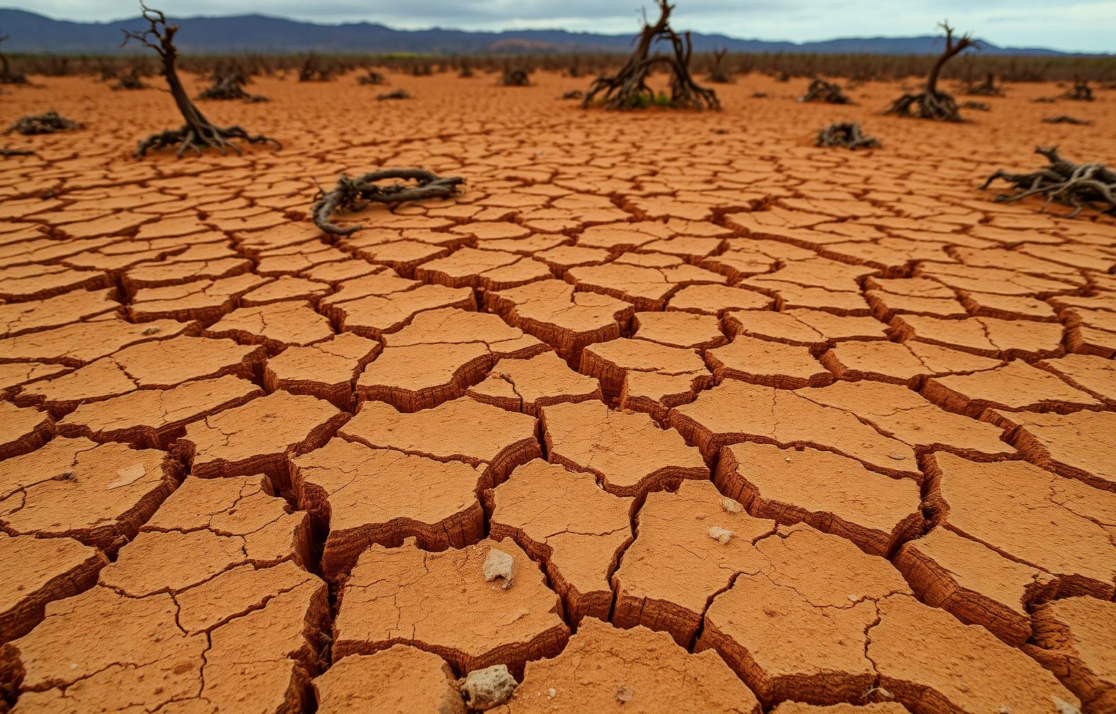 Cracked, drought-stricken earth