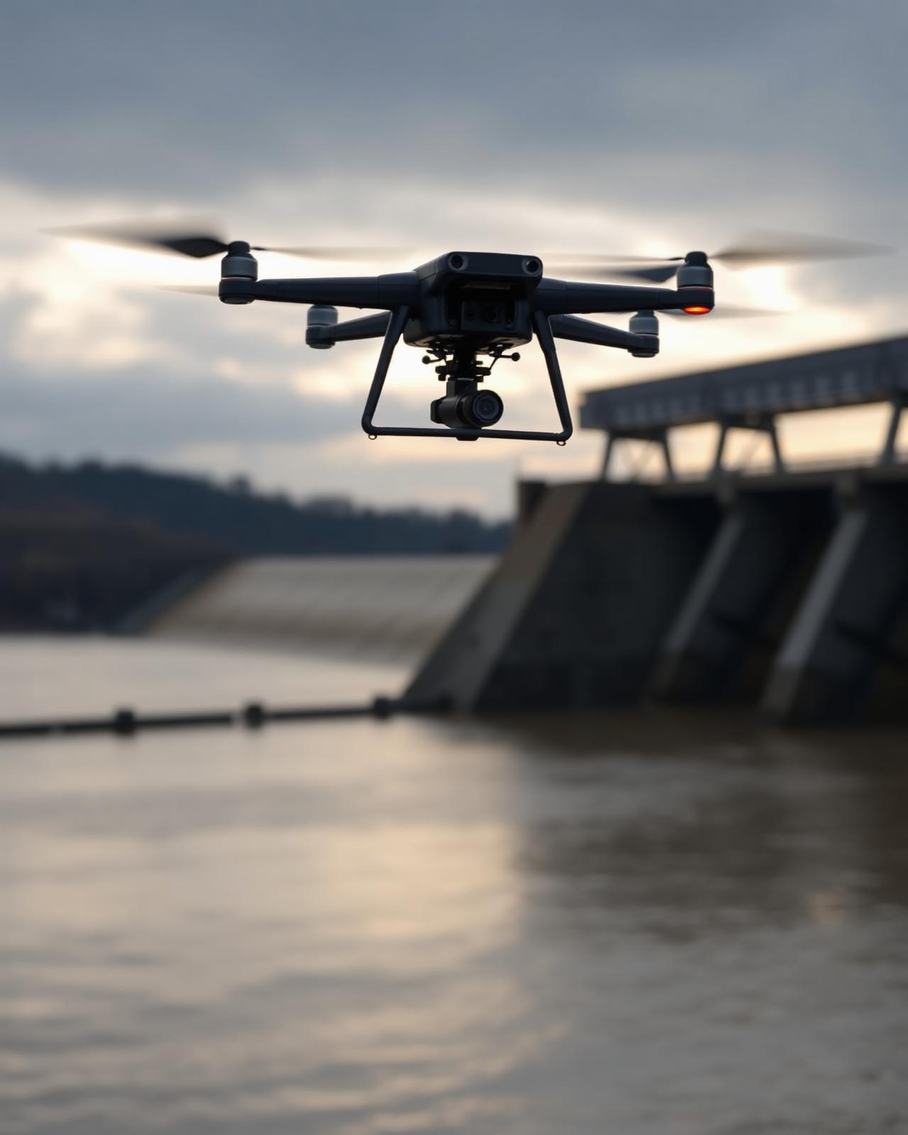 Drone inspecting infrastructure